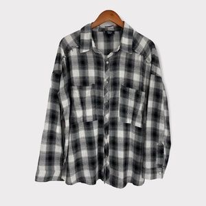 Vici Plaid Oversized Button‎ Up Shirt